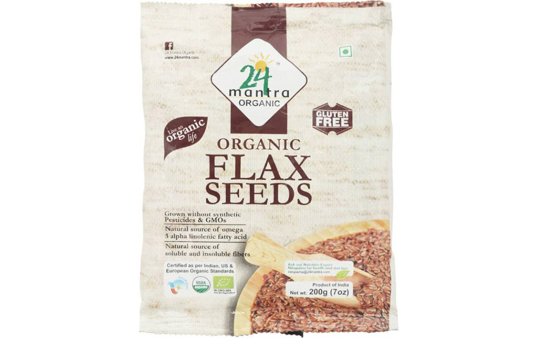 24 Mantra Organic Flax Seeds    Pack  200 grams